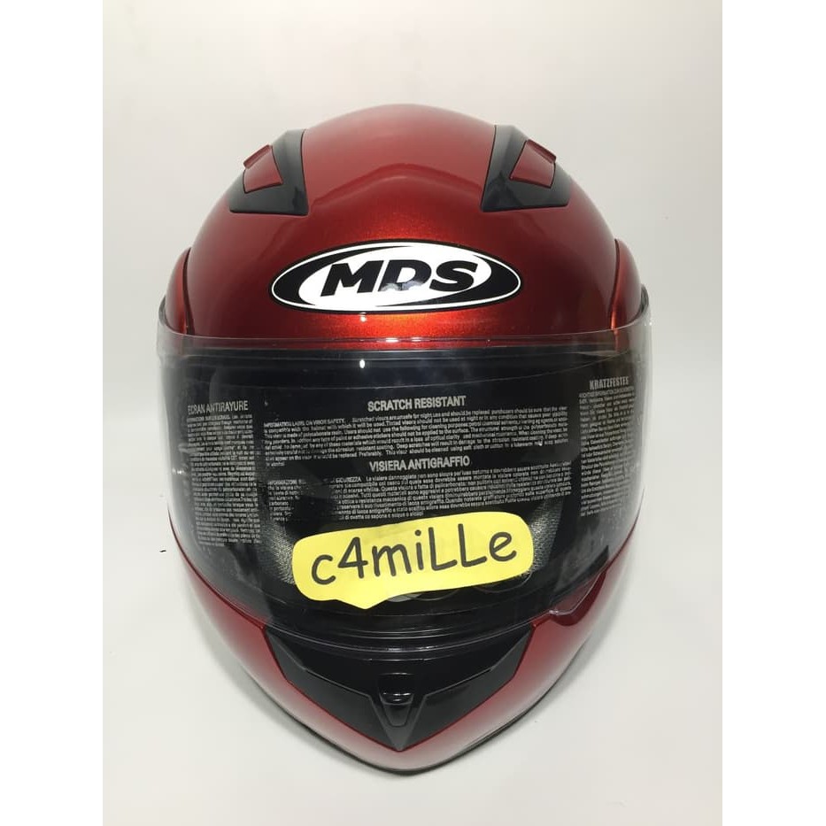 Jual HELM MDS PRO RIDER SOLID RED MAROON MODULAR FULL | Shopee Indonesia