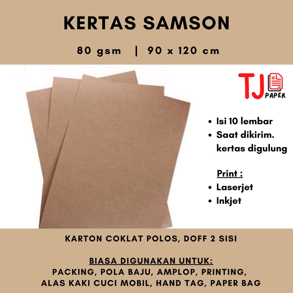 Jual Kertas Samson Coklat 80 Gsm - 90x120 Cm - Kertas Packing / Bungkus ...