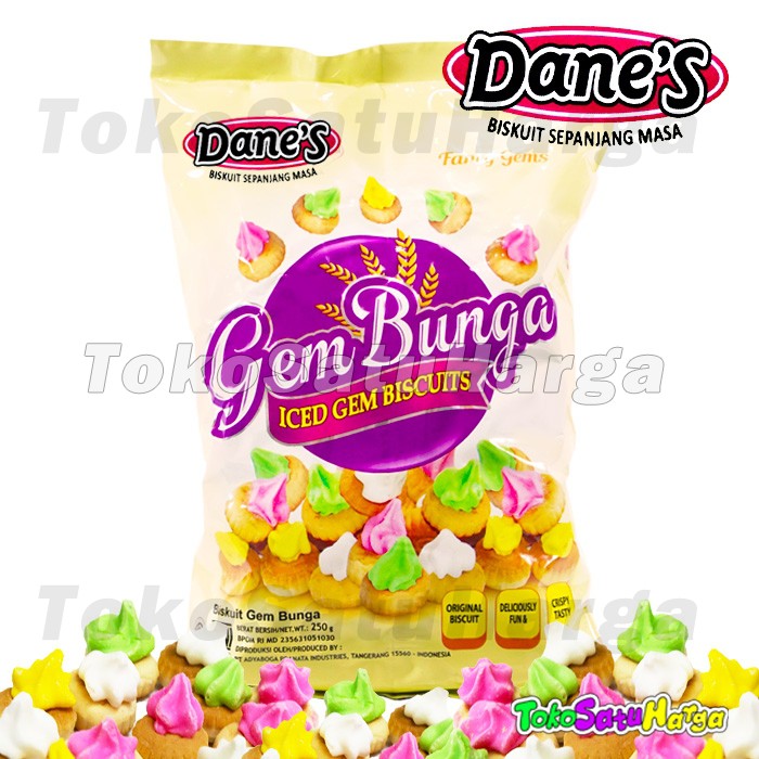 Jual Biskuit Gem Bunga Rose Kue Monas Jadul Bermerek DaneS 250 g HALAL ...