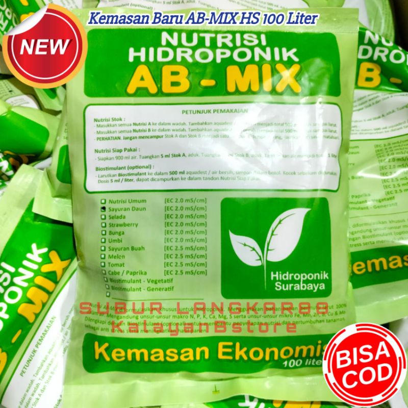 Jual NUTRISI ABMIX HIDROPONIK HS SAYURAN DAUN & BUAH 100 LTR | Shopee ...