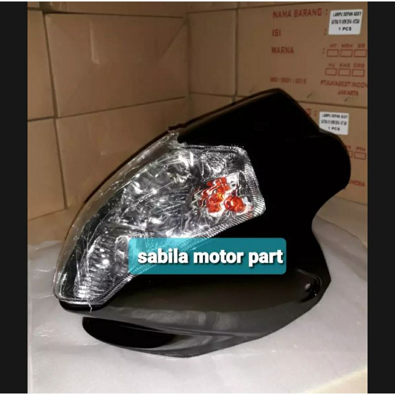 Jual lampu depan suzuki satria fu 150 thailand/rider warna hitam ...