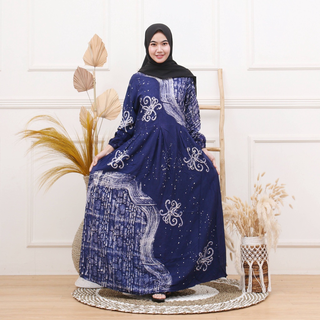 Jual Seen Batik Gamis Twill Ori Model Floy Batik Cap Motif Madongan