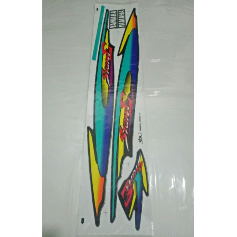 Jual striping sticker motor Lis body Yamaha SIGMA kuning hijau | Shopee ...