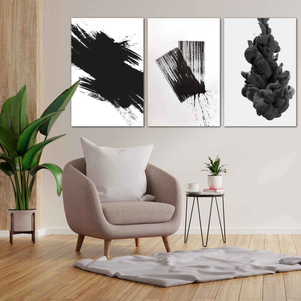 Jual Hiasan Dinding ABSTRACT BW [B 20X30] Wall Decor Pajangan Dinding ...