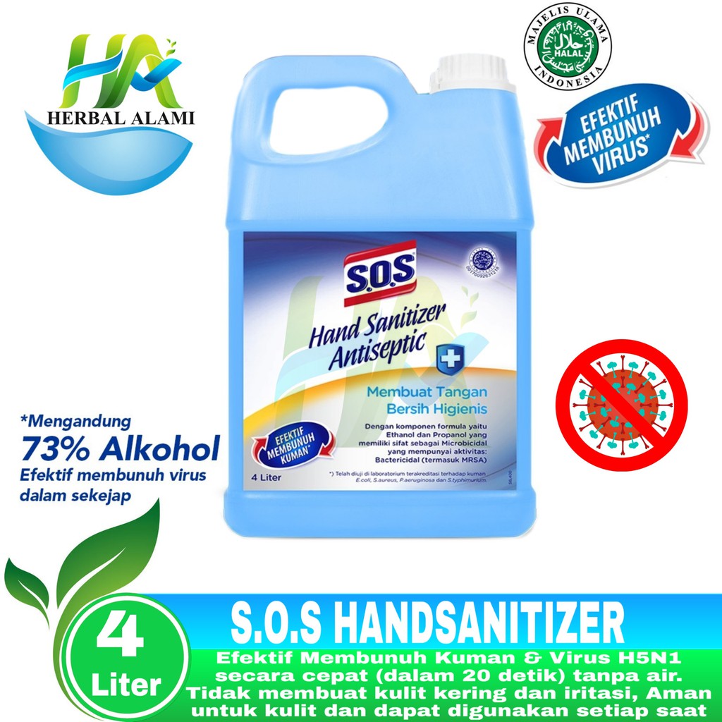 Jual Sos Hand Sanitizer Antiseptic 4 Liter Shopee Indonesia