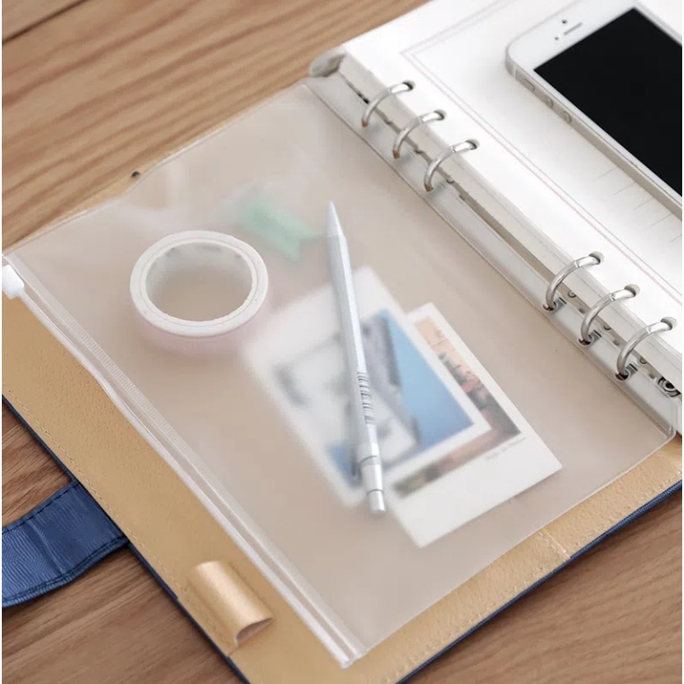 Jual 【COD】A5/A6/A7 Clear PVC Waterproof Looseleaf Bag Binder Zipper