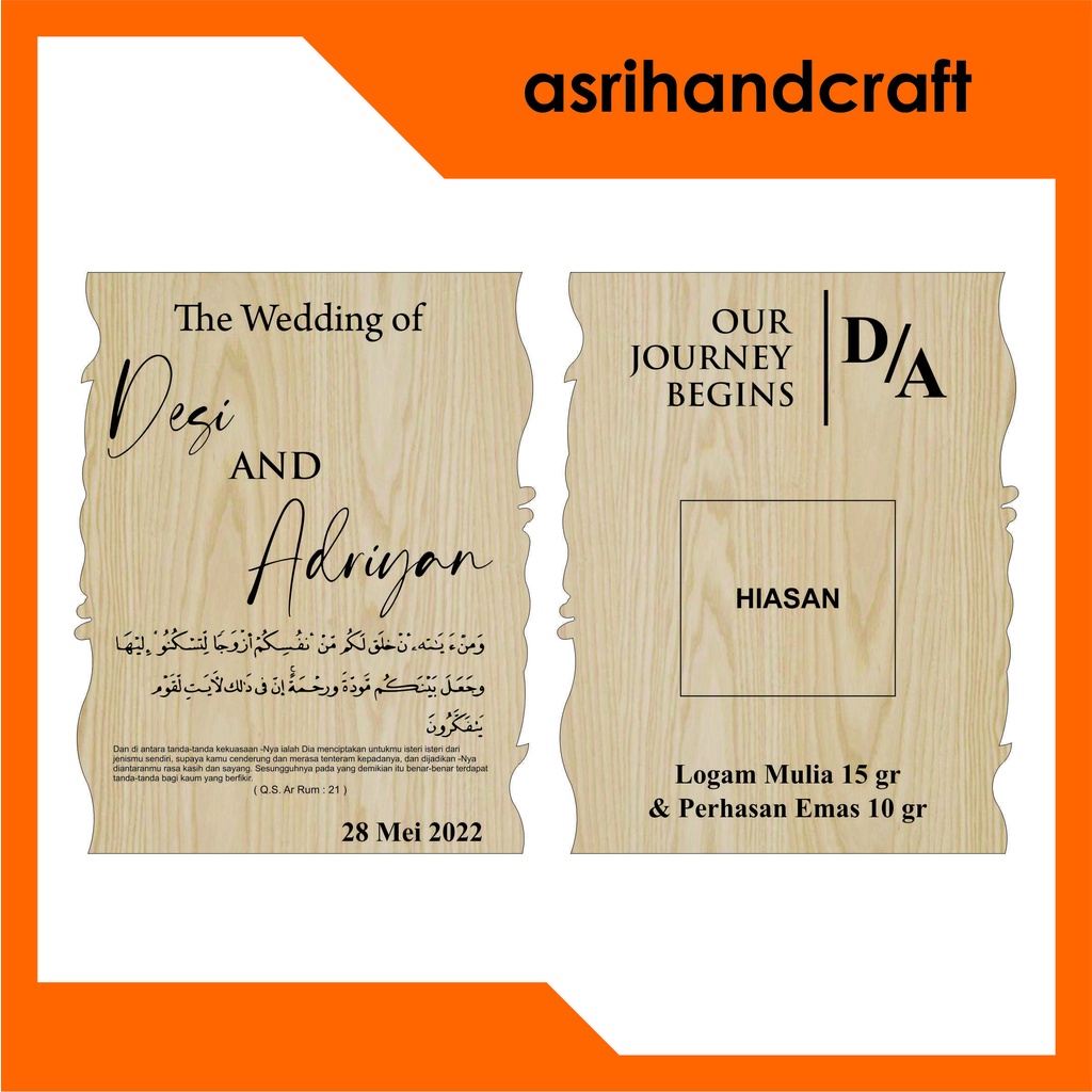 Jual HIASAN MAHAR MODEL KAYU PLYWOOD SOBEKAN KERTAS | Shopee Indonesia