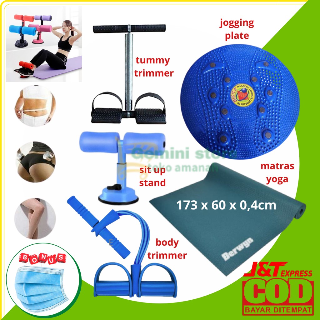 Jual Paket Olahraga Rumahan Magnetic Trimmer Jogging Body Plate Sit