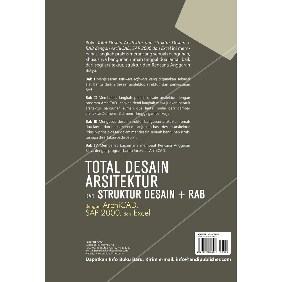 Jual Buku Total Desain Arsitektur dan Struktur Desain+RAB dengan ...