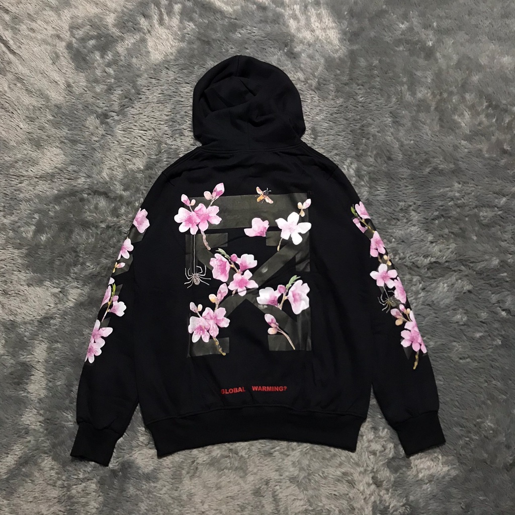 Off white cherry blossom hoodie sale