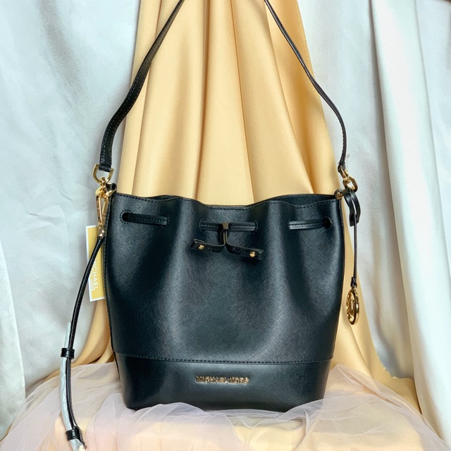 Jual Michael Kors Trista Medium Bucket Bag Black ORIGINAL Shopee