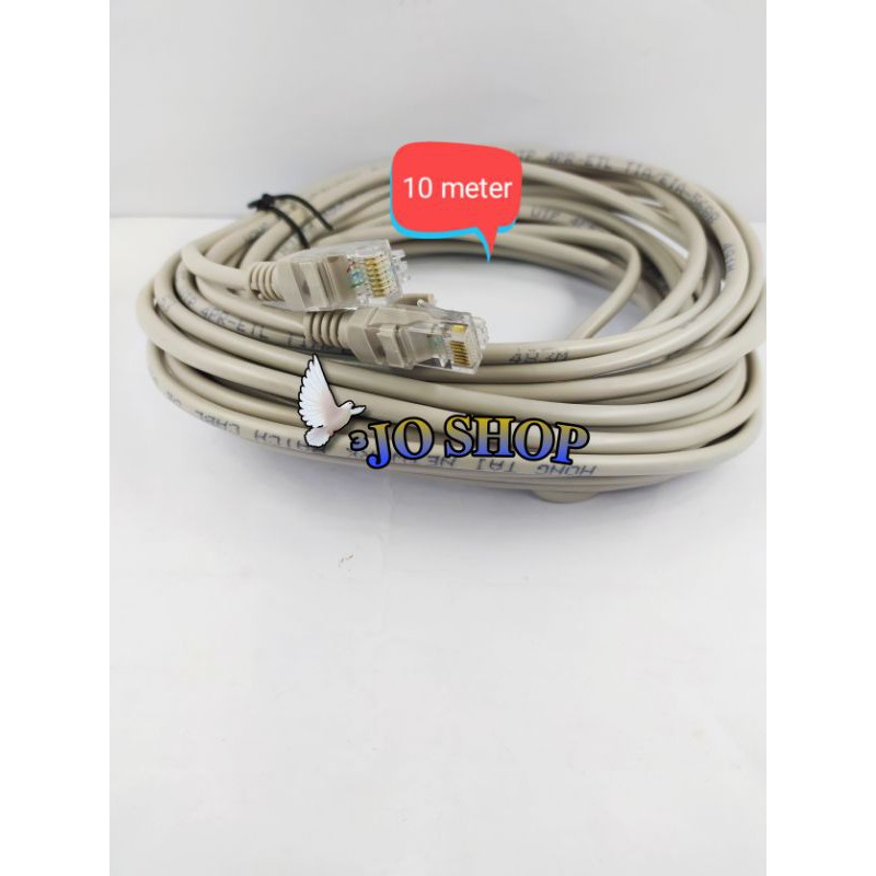 Jual Kabel Data rj45 10 meter 8 pin/kabel LAN/kabel konektor/kabel ...