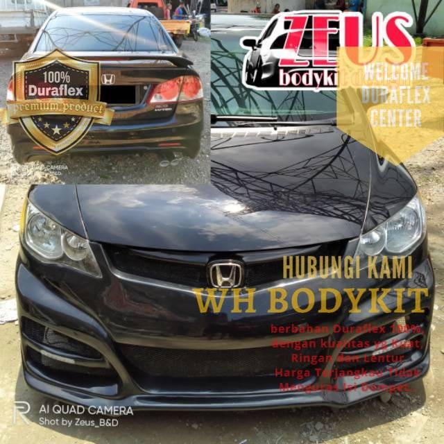 Jual Bodykit CIVIC FD TYPE R15 body kit VC2 KUAT-TEBAL-LENTUR | Shopee ...