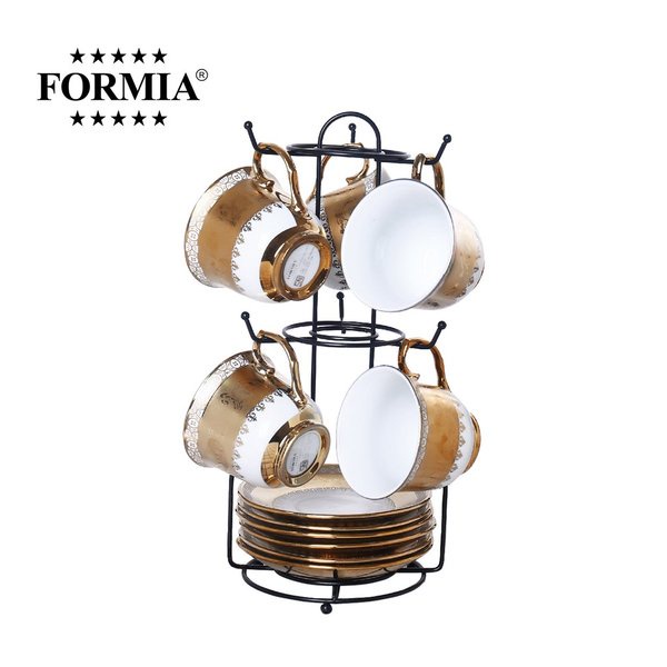 Jual Cangkir Set I Tea Set FORMIA 12 pcs With Chrome Stand I Cup And ...