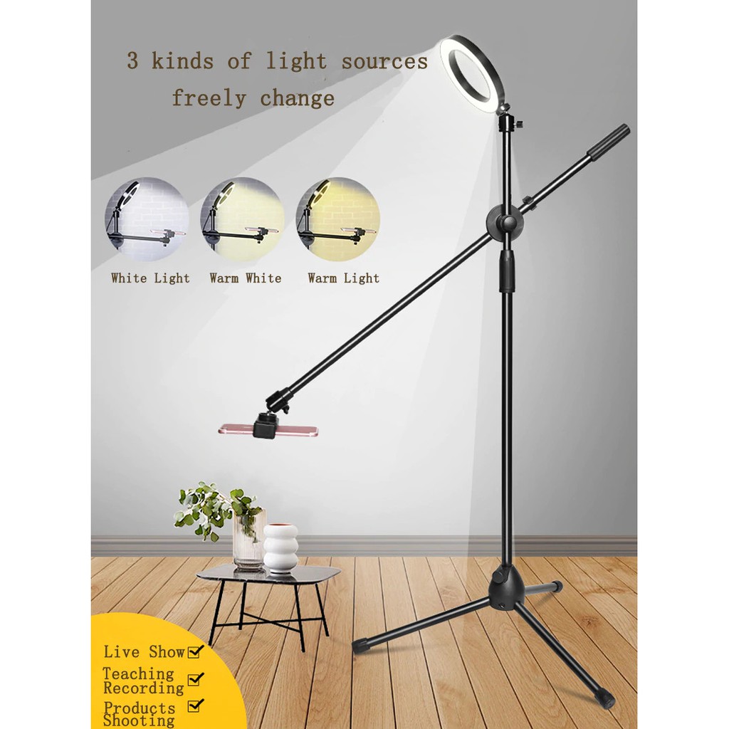 Jual TRIPOD BOOM ARM ROTARY FLAT LAY VIDEO STAND HP OVERHEAD RING LIGHT