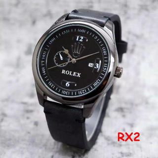 Jam Tangan Analog Pria Rolex 8395 Strap Kulit Tanggal Aktif Free Box Mewah