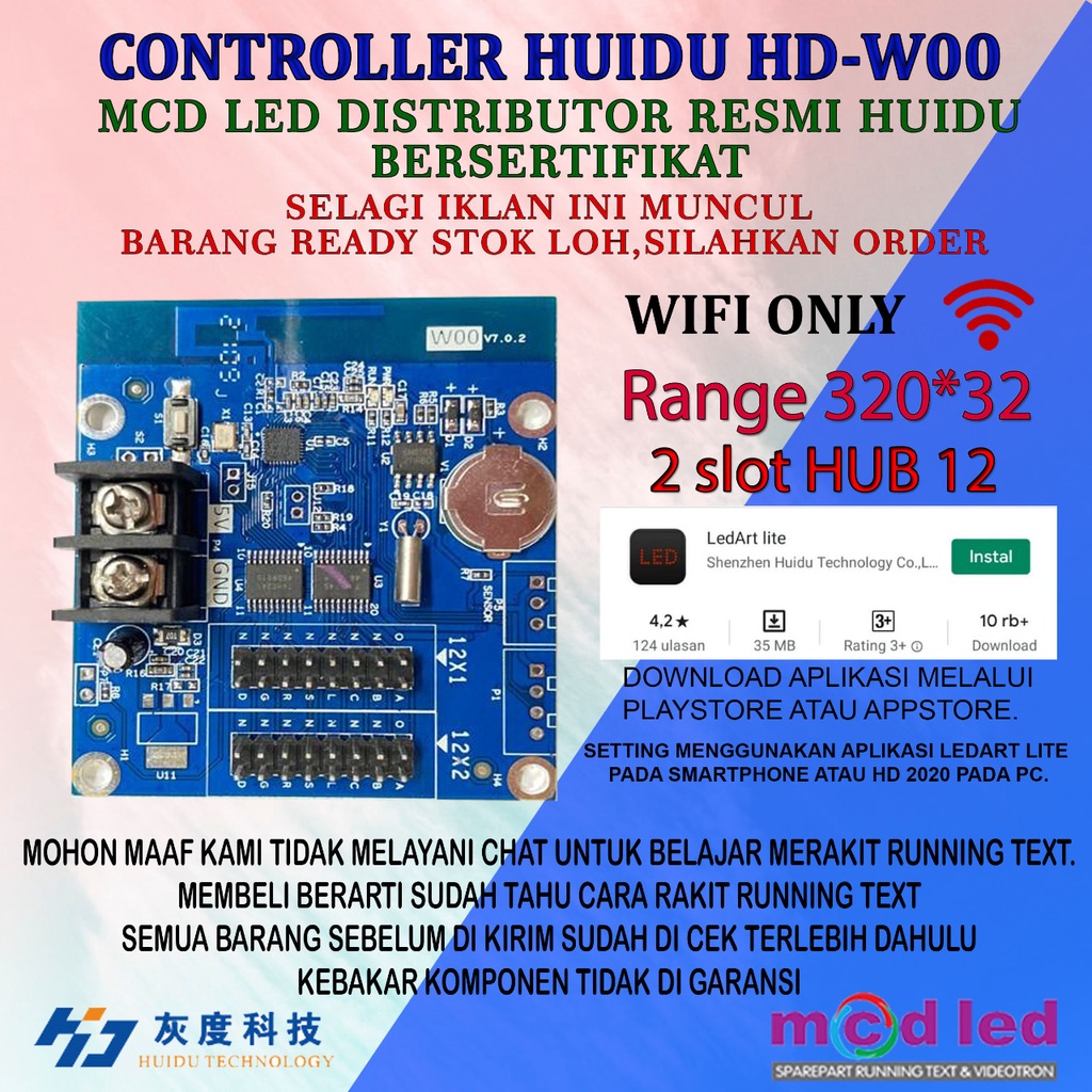 Jual HUIDU HD W00 HD W0 running text kontroler | Shopee Indonesia
