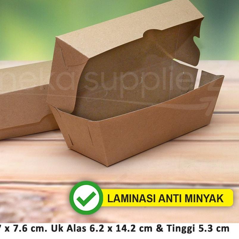 Jual Box Corn Dog - Corndog | Model Rakit - KRAFT COKLAT (50 pcs ...