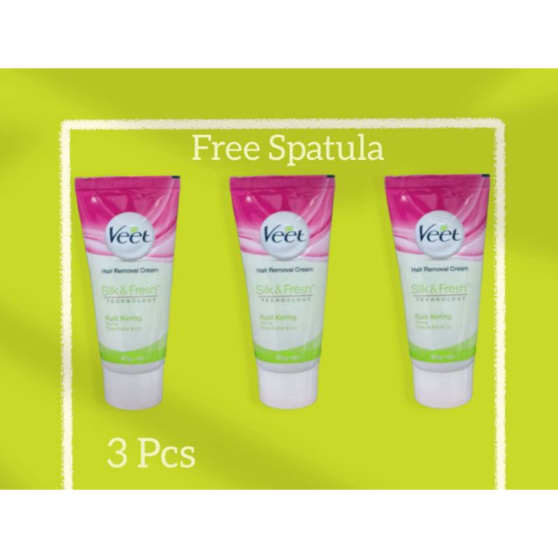 Jual Veet Hair Removal Cream 60gr FREE Spatula ( Hijau 3 Pcs ) Shopee