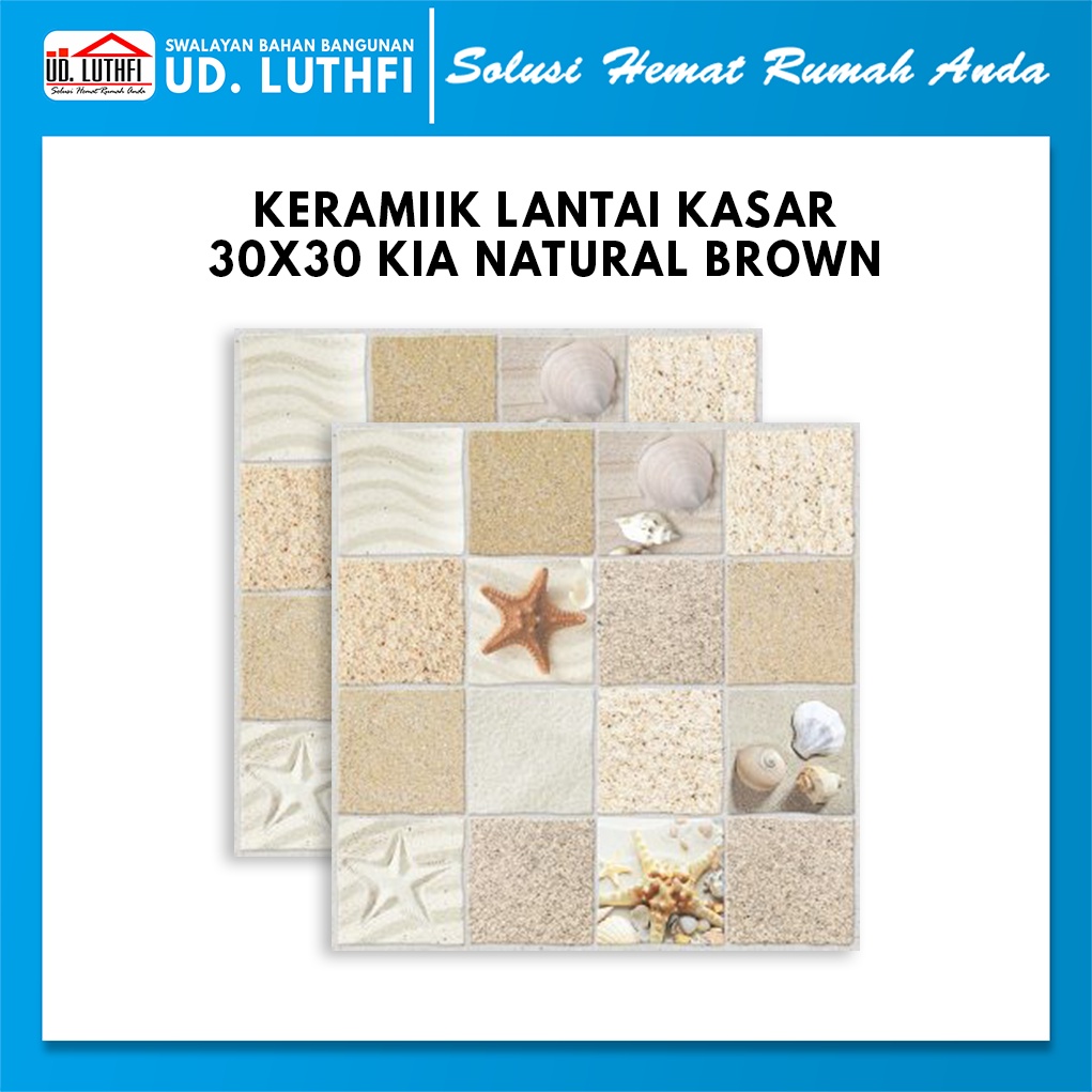 Jual Keramik Lantai Kamar Mandi Kasar 30x30 Kia Natural Brown A