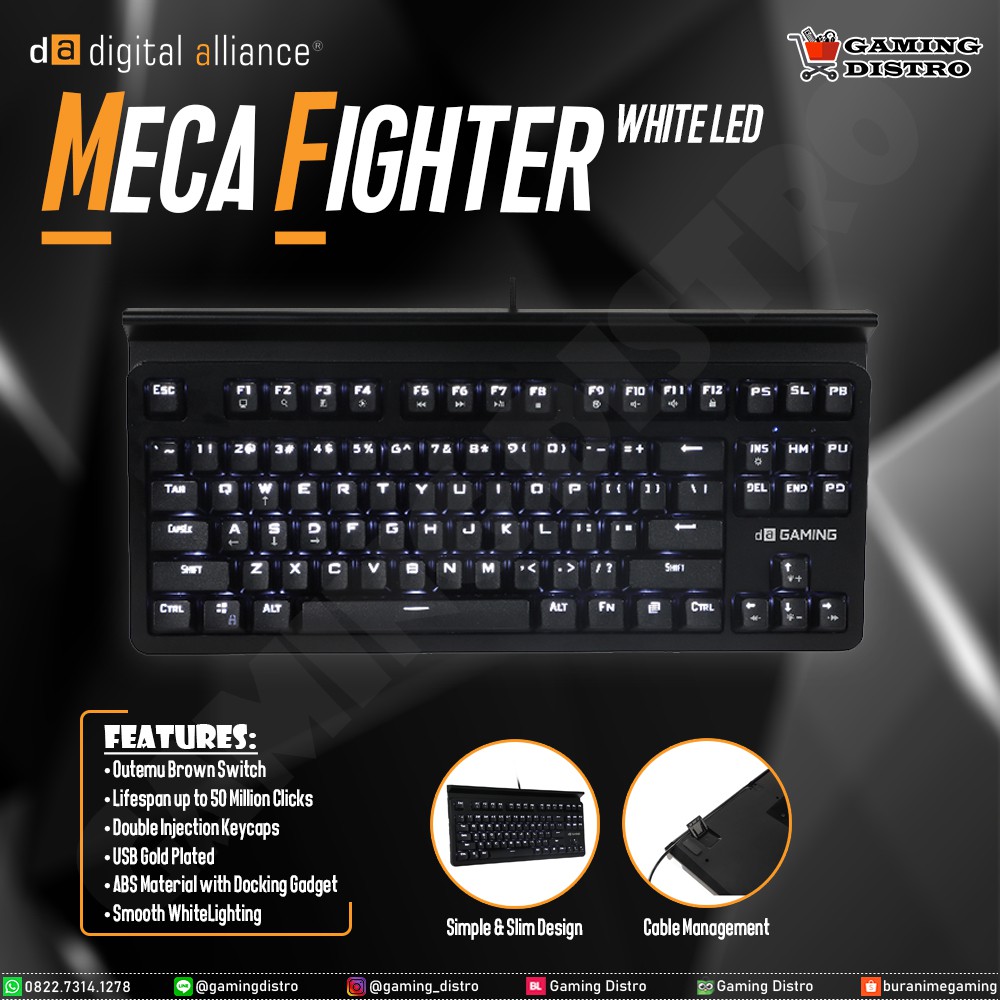 Jual Digital Alliance Meca Fighter White Led Mechanical Keyboard