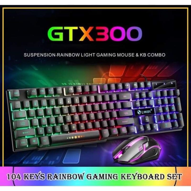 Jual RRS STORE Limeide Combo Gaming Keyboard RGB with Mouse - GTX300 ...