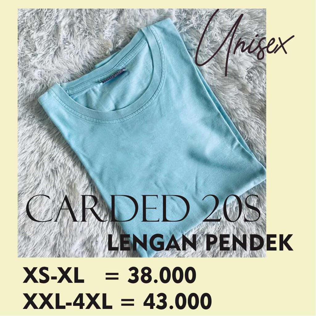 Jual Oneck Cotton Carded S Lengan Pendek Kaos Polos Premium Katun Unisex Shopee Indonesia