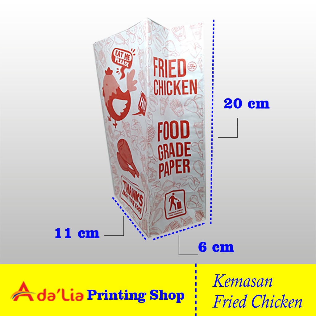 Jual Kantong Frie Chicken Bungkus Fried Chicken Kemasan Fried Chicken Paper Bag Fried Chicken