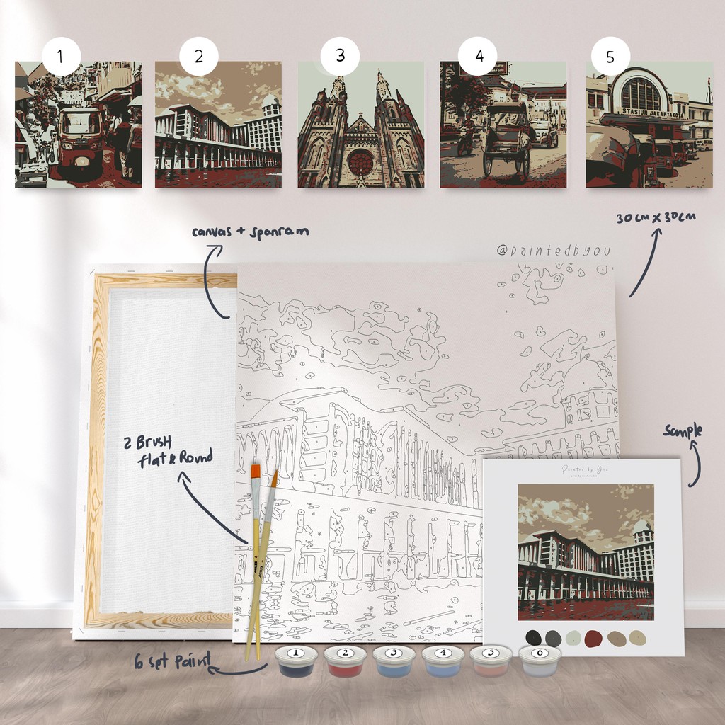 Jual Paint by Number KIT KANVAS Jakarta series 30x30cm | Shopee Indonesia