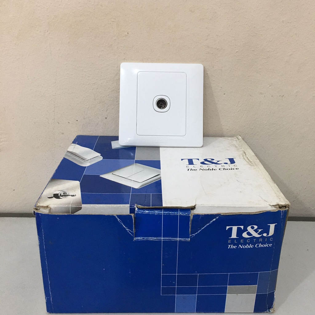 Jual T&J ELECTRIC RADIANCE WHITE SWITCHED SOCKET OUTLET TV TELP DIMMER ...