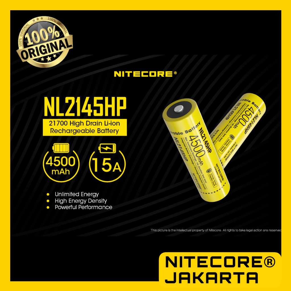 Jual Nitecore NL2145HP Baterai 21700 Li-ion Rechargeable 4500mAh 3.6V ...