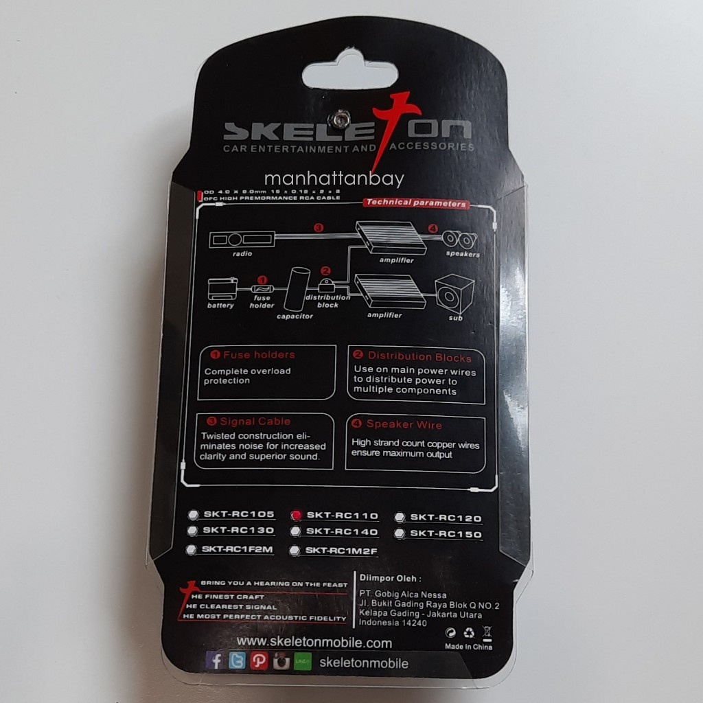 Jual Kabel RCA 1 Meter Merk Skeleton SKT-RC110 | Shopee Indonesia