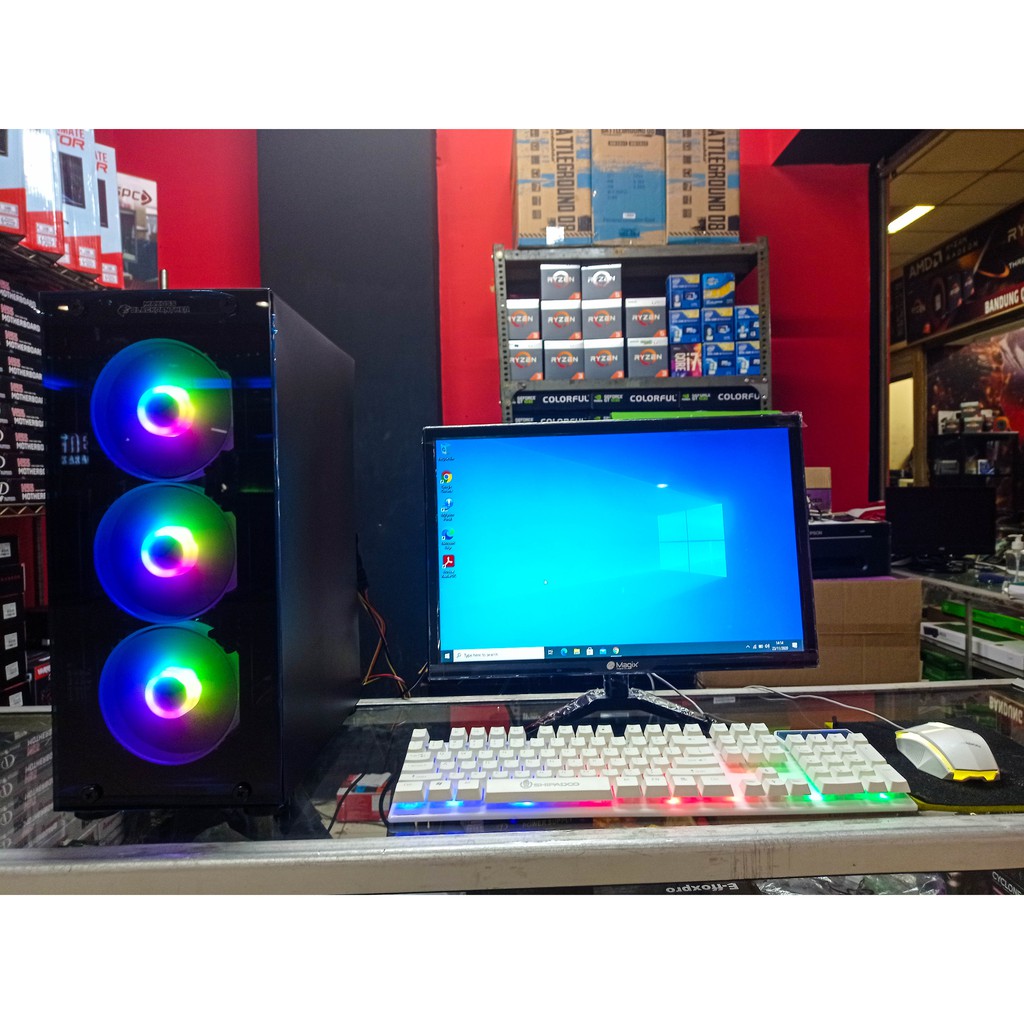 Jual Pc lengkap AMD ryzen 3 3200G feat LED 19 gaming dan design ...