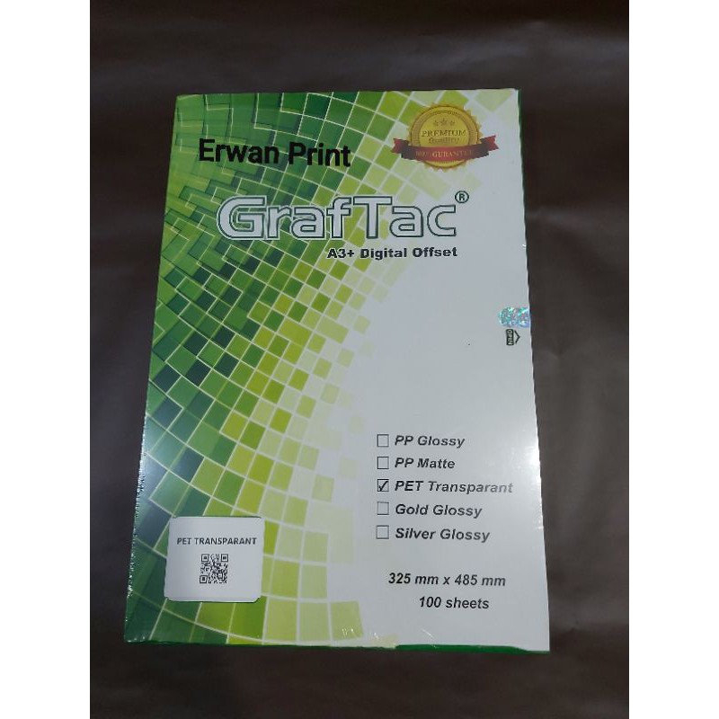 Jual STICKER VINYL LASER A3+ GRAFTAC PET TRANSPARANT (ISI 100) | Shopee ...