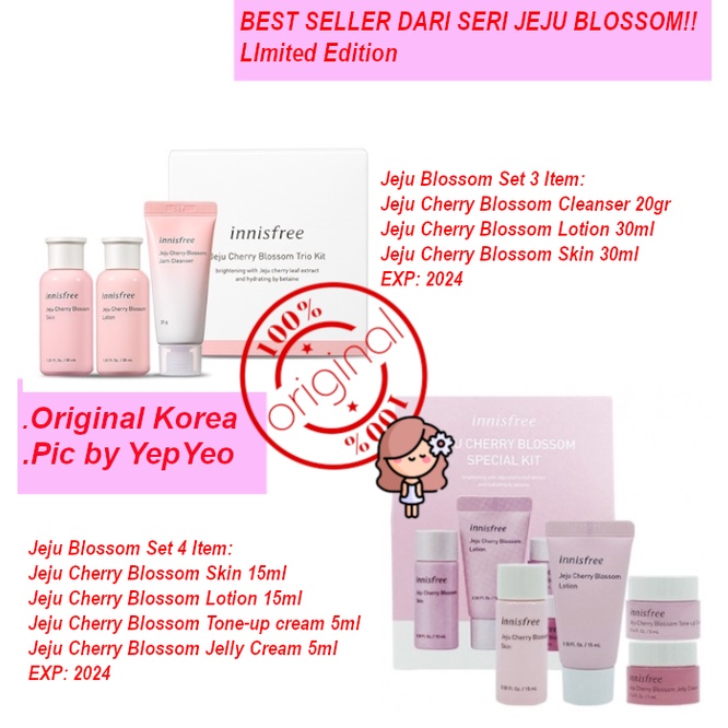 Jual Innisfree Jeju Cherry Blossom Special Kit 4 Item Atau 3 Item Shopee Indonesia