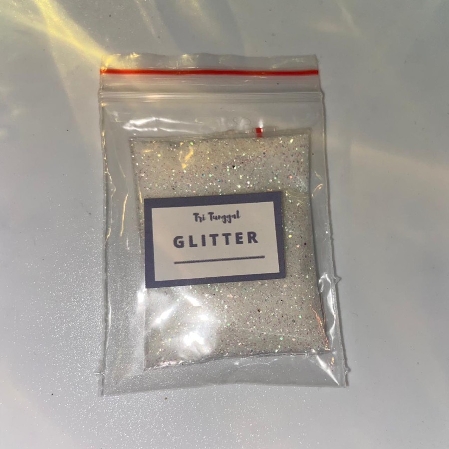 Jual GLITTER 3 Gr WARNA PUTIH WHITE Dalam PLASTIK Kasar Gliter 3 Gram ...