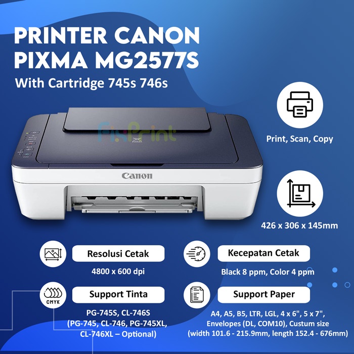 Jual Printer Canon Pixma MG2570s / MG2577s Print Scan Copy With Ink