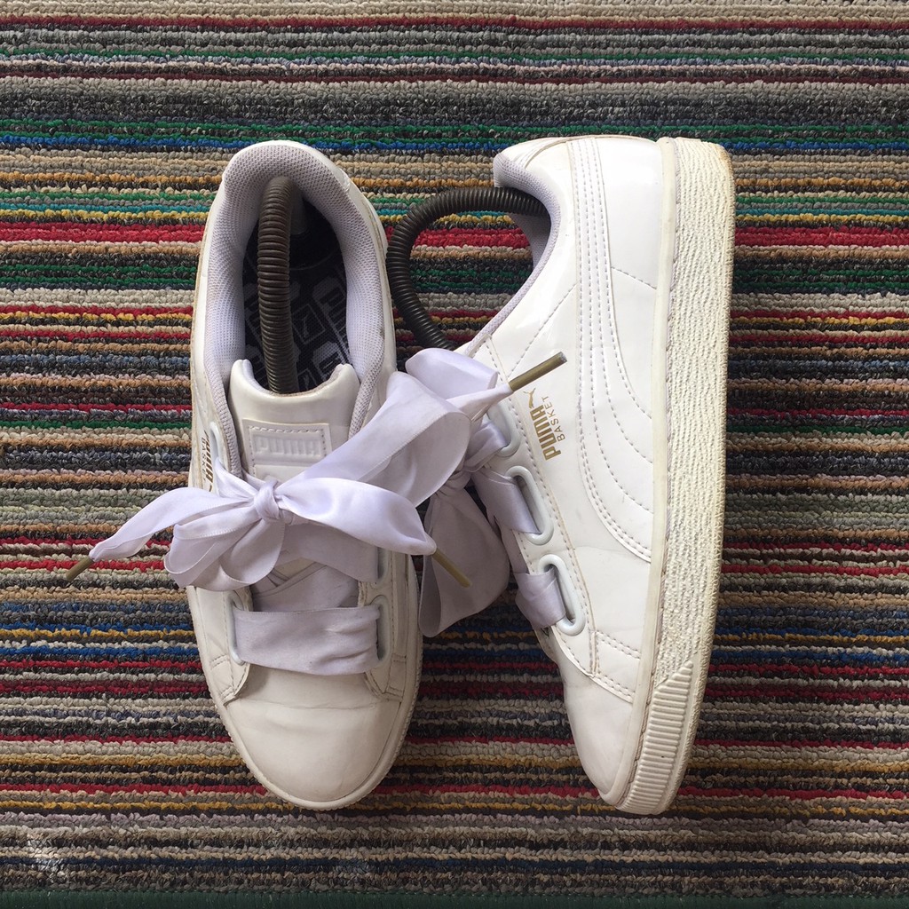 Puma basket heart hvid best sale