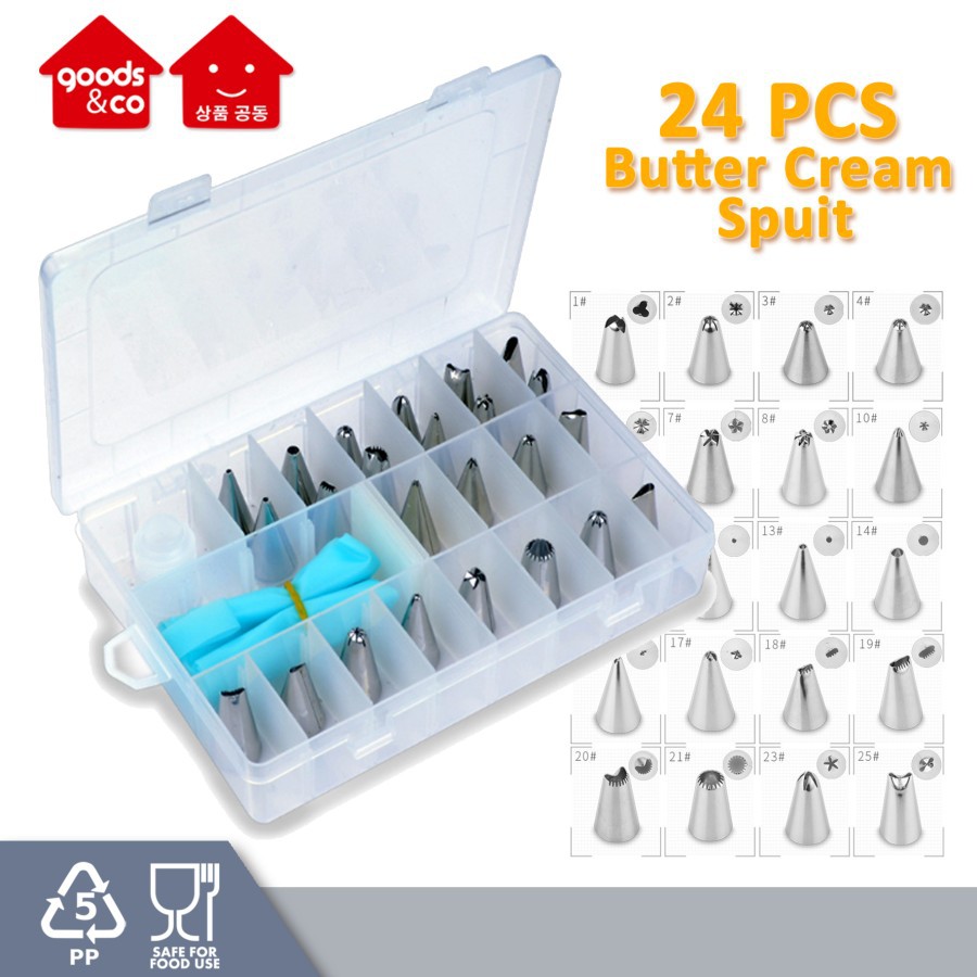 Jual Spuit Set 24 Pcs Cake Decorator Butter Cream Spuit | Shopee Indonesia