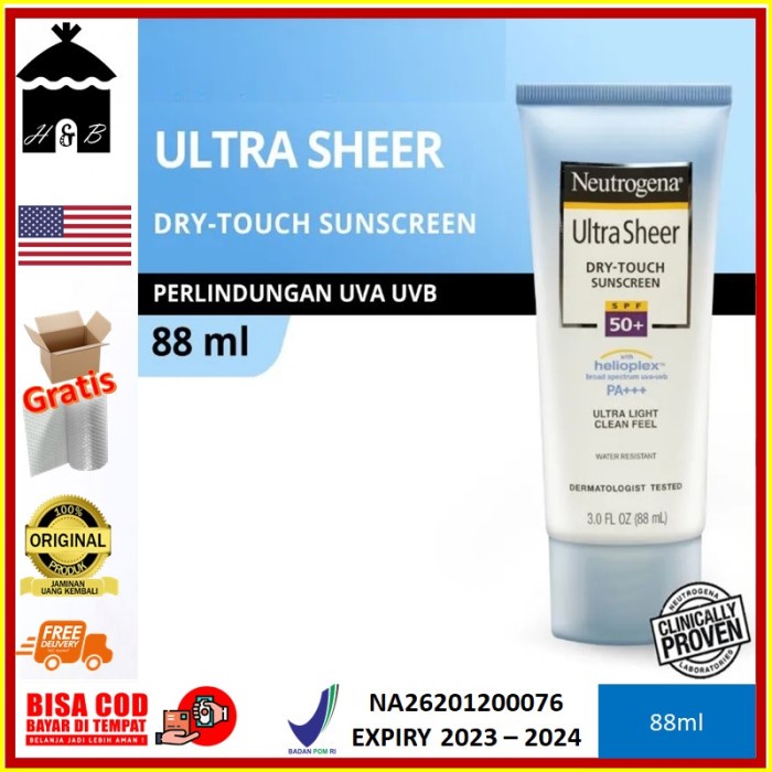 Jual Neutrogena Ultra Sheer Dry Touch Sunscreen Spf 50 88ml Shopee Indonesia