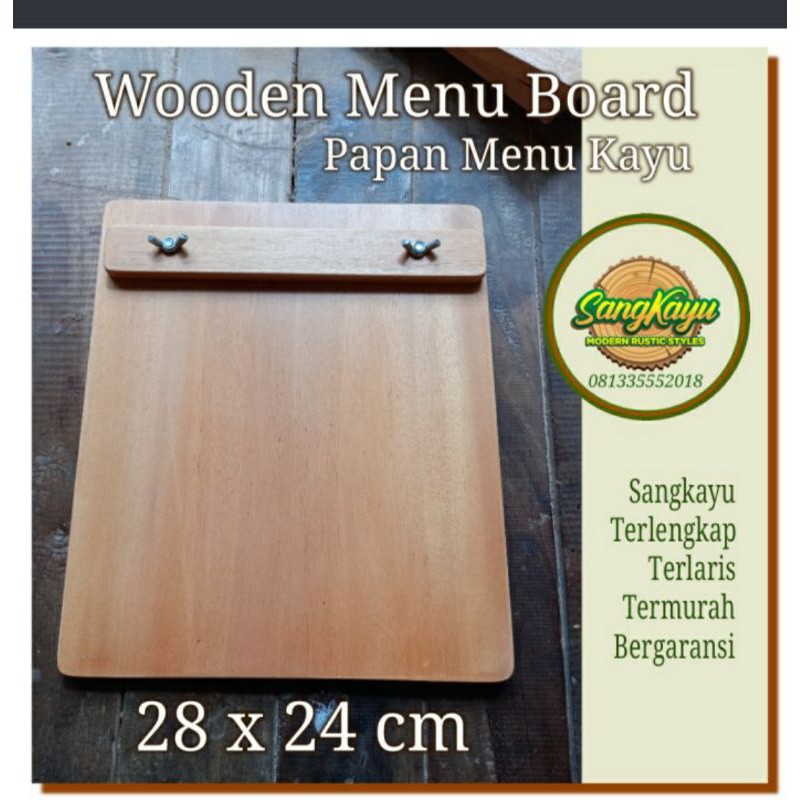 Jual Beli Menu board kayu papan menu kayu 28x24cm display menu display ...
