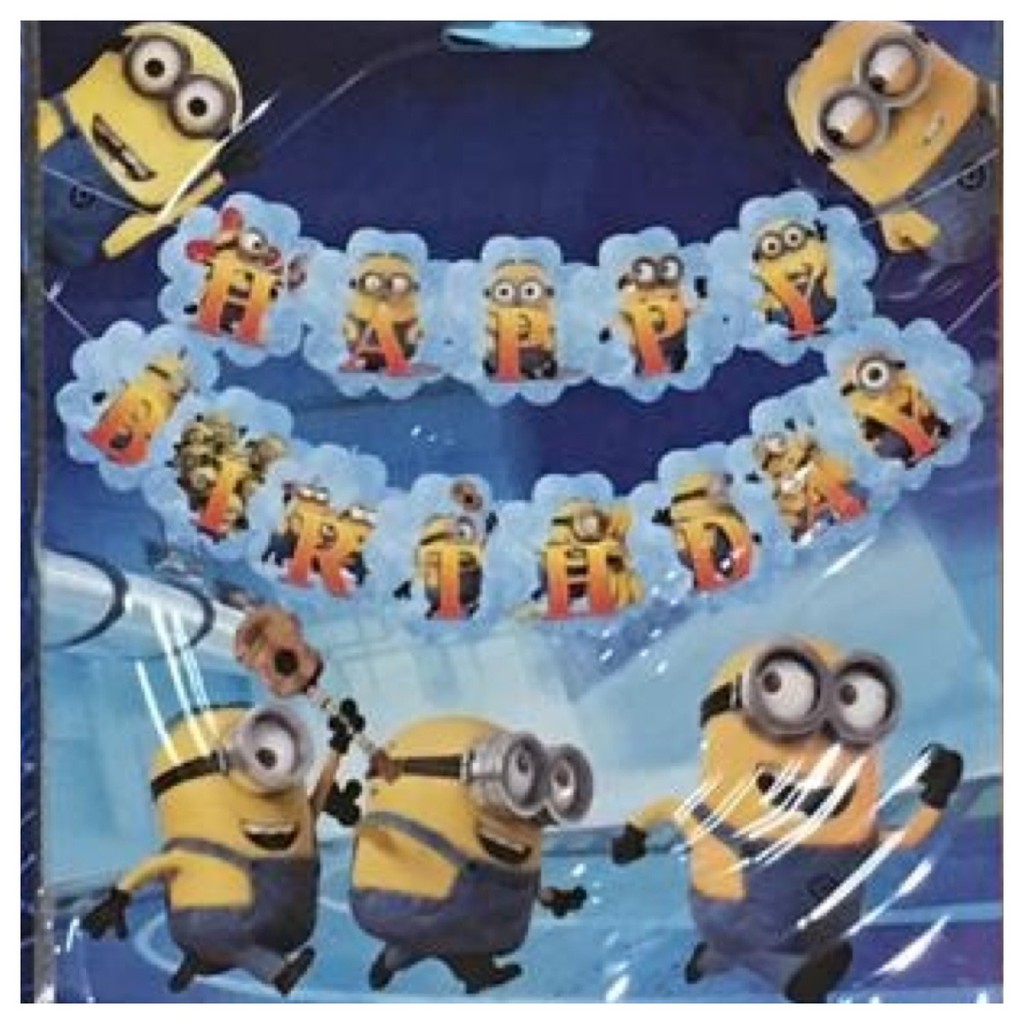 Jual MINION HAPPY BIRTHDAY BANNER FLAG BUNTING FLAG DEKORASI | Shopee ...