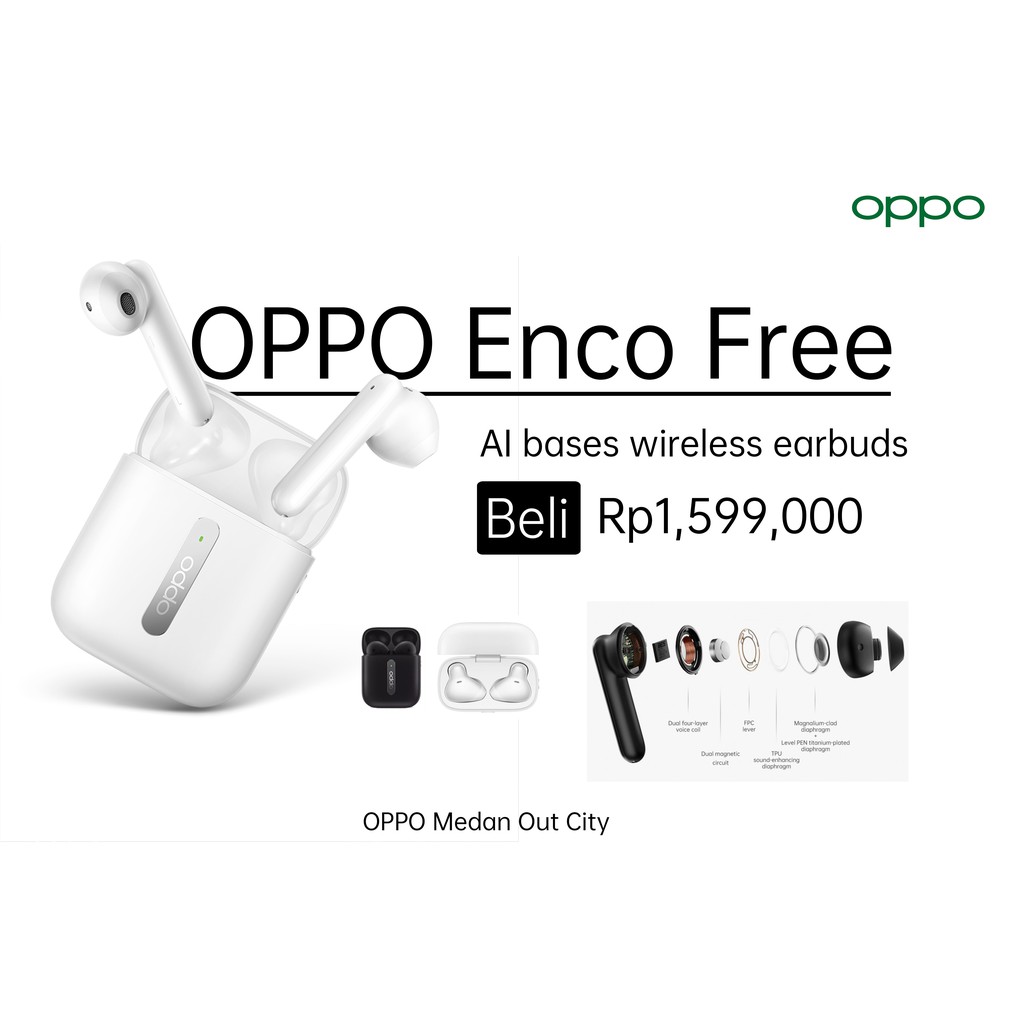 Oppo enco free 2025 wireless earbuds harga