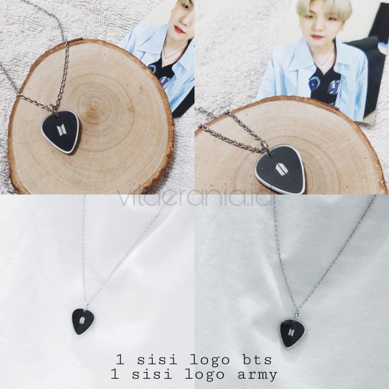 BTS SUGA ユンギ GUITAR PICK NECKLACE ブラック（BTS SUGA