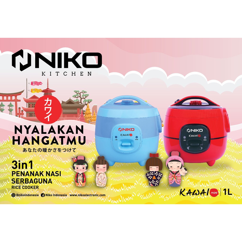 Jual RICE COOKER MINI KAWAI NIKO KAPASITAS 1L Shopee Indonesia