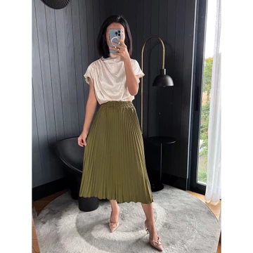 Rok Plisket Midi Rok Plisket Tanggung Rok 7 8 Plisket Premium Pleated Skirt