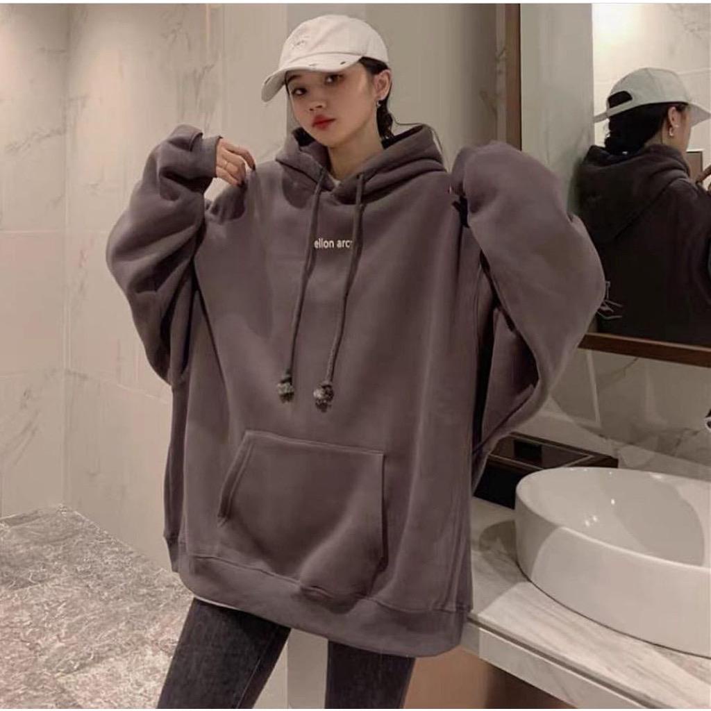 Jual Sweater Hoodie Oversize Wanita Ellon Arc XXL Korean Style Shopee Indonesia