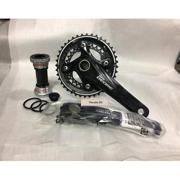 Jual Shimano Deore FC M615 Crankset Double 2x10 Speed MTB with Bottom Bracket Berkualitas Shopee Indonesia