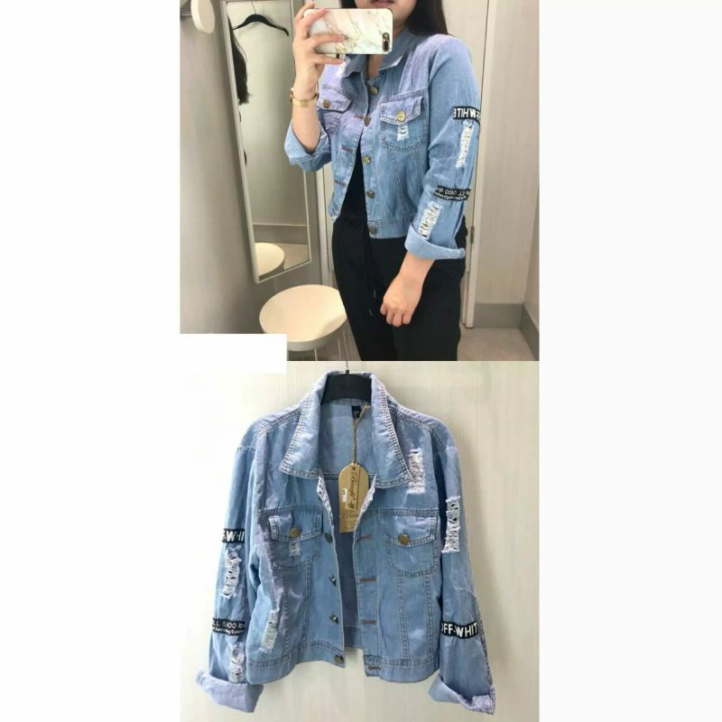 Jual COD-ACID CROP JAKET JEANS/JAKET JEANS CROP WANITA/JAKET CROP