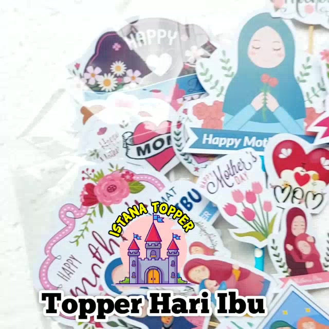 Jual Topper Cake STANDART / CUSTOM Tema Hari Ibu/ Topper Mother Day ...